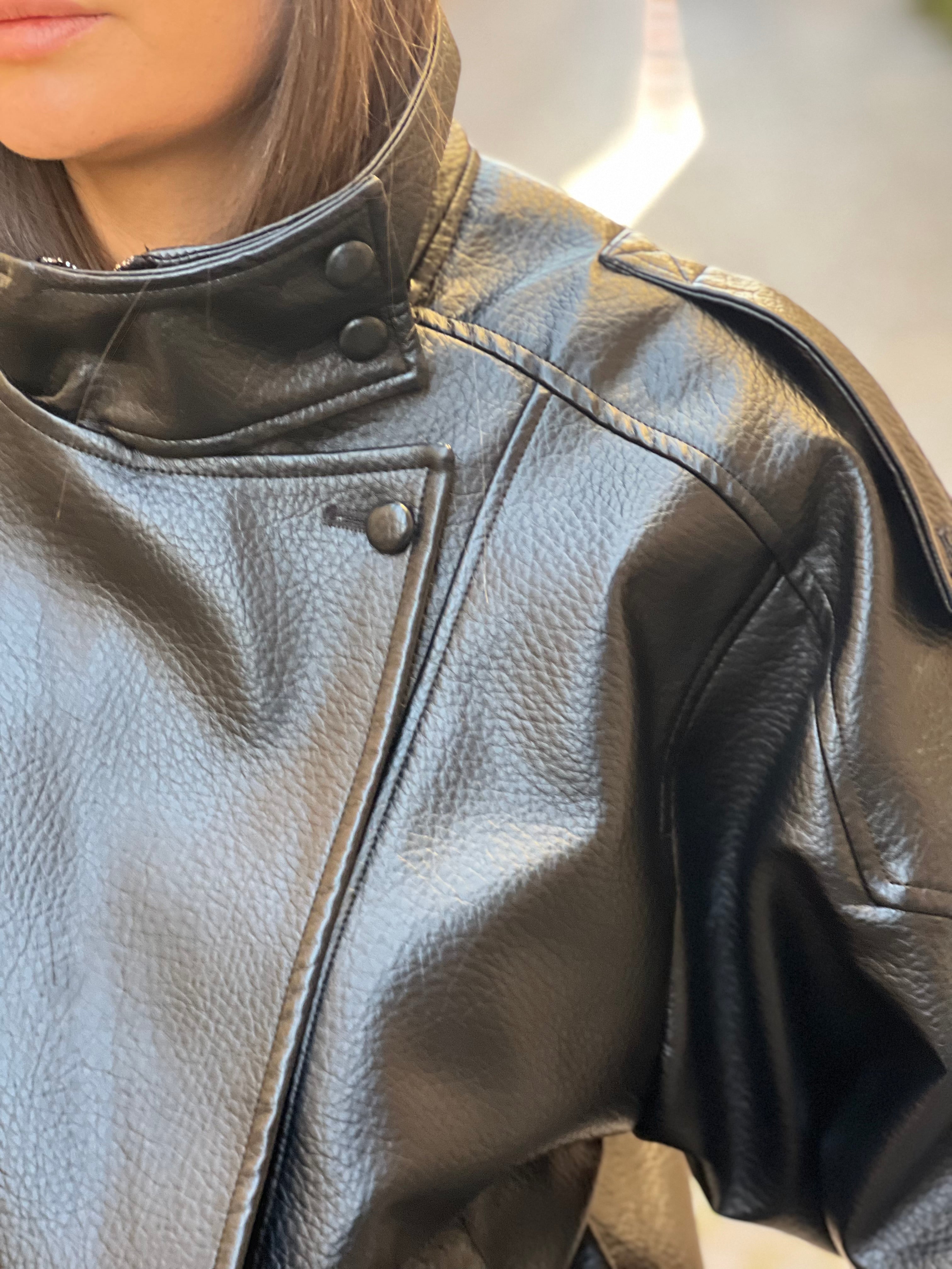 Biker black in ecopelle